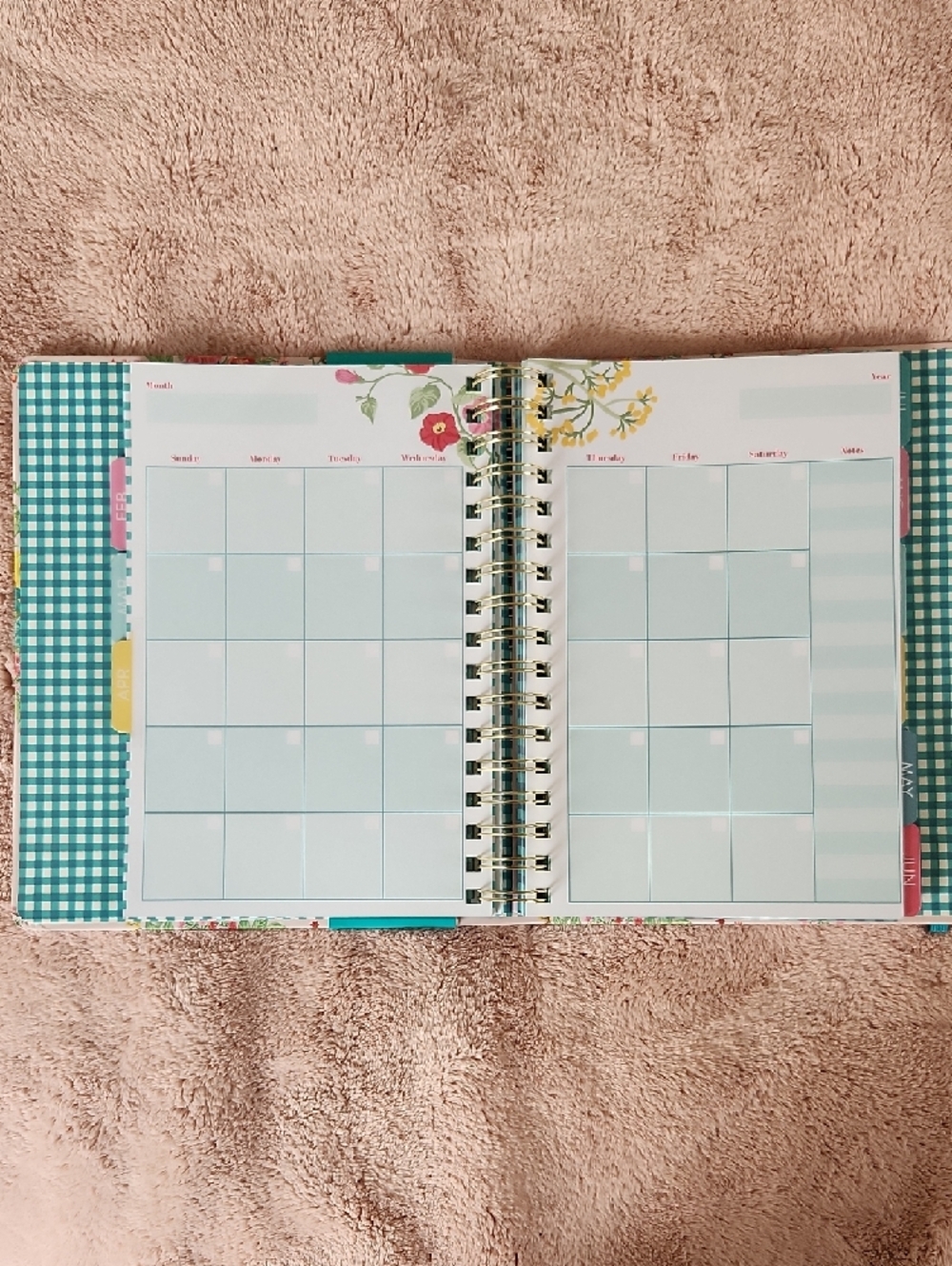 The Pioneer Woman Floral Weekly Planner in Teal, Pink, Yellow, Red - Picture 4 of 6
